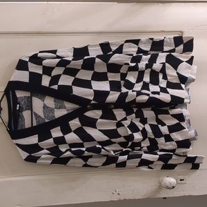 Sanctuary Black and White Checkerboard Cardigan